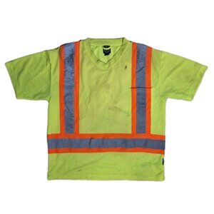 👠 5 for $25 FORCEFIELD Hi VIS SHORT SLEEVE SAFETY SHIRT SIZE LARGE